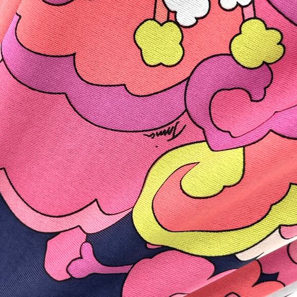 Trina Turk Floral Halter Mini Dress Sz 4 Lined Pink Navy Peach Retro Stretch - Picture 8 of 11